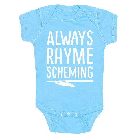 Always Rhyme Scheming White Print Baby One-Piece