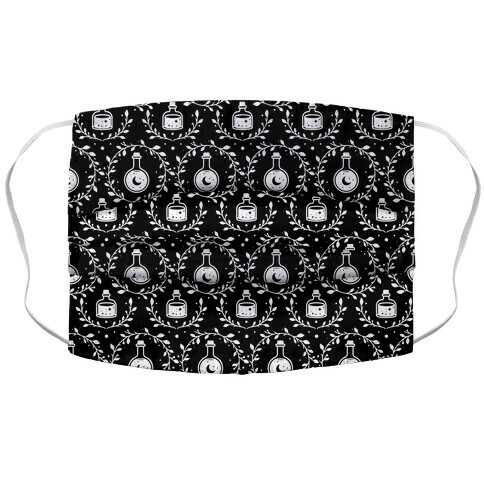 Potion Pattern Black Accordion Face Mask