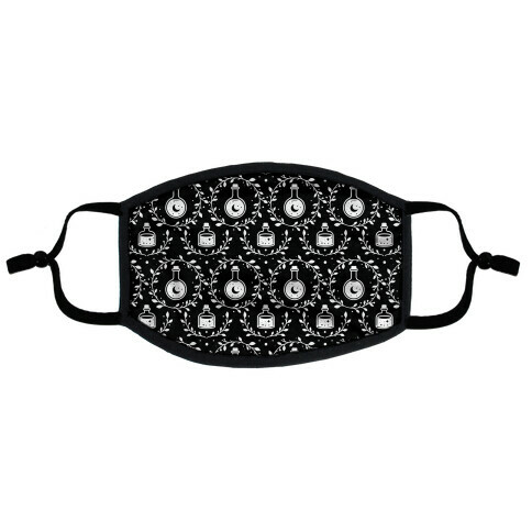 Potion Pattern Black Flat Face Mask