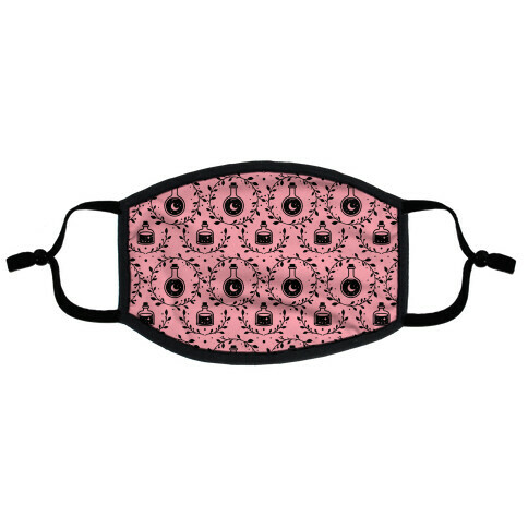 Potion Pattern Pink Flat Face Mask