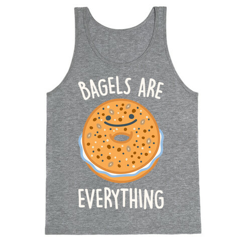 Bagels Are Everything White Print Tank Top