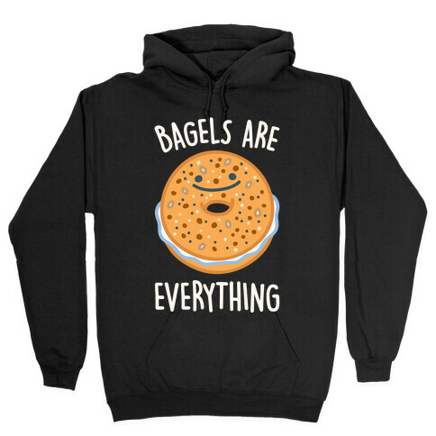 Bagels Are Everything White Print Hooded Sweatshirt