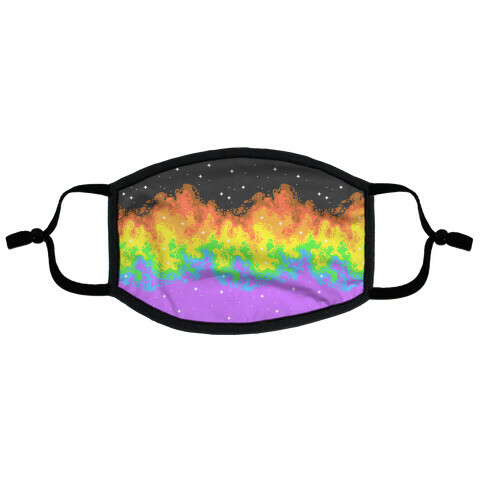 Psychedelic Nebula Pride Flag  Flat Face Mask