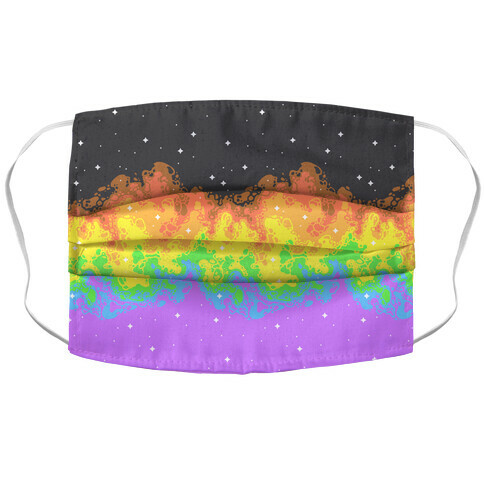 Psychedelic Nebula Pride Flag  Accordion Face Mask