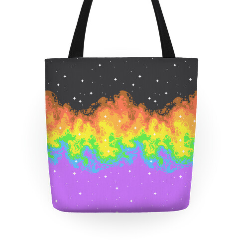 Psychedelic Nebula Pride Flag  Tote