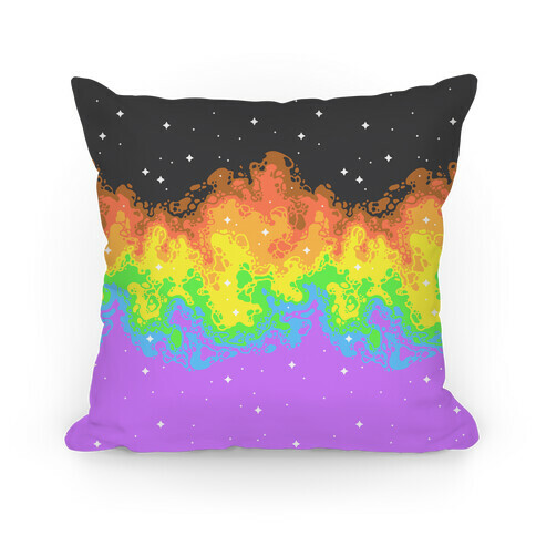 Psychedelic Nebula Pride Flag  Pillow