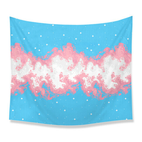 Psychedelic Nebula Trans Flag  Tapestry