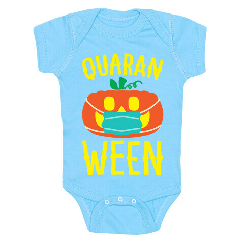 Quaran-Ween White Print Baby One-Piece