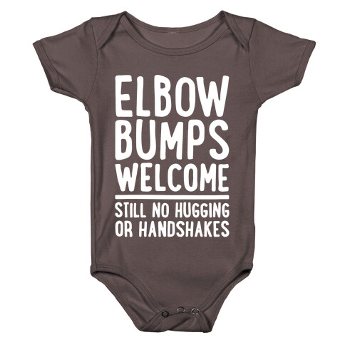 Elbow Bumps Welcome White Print Baby One-Piece