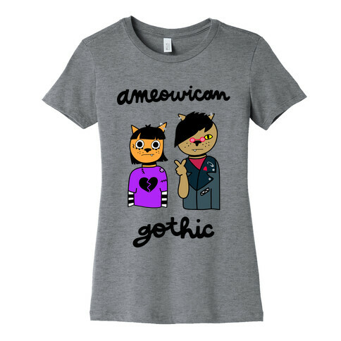 Ameowican Gothic Womens T-Shirt