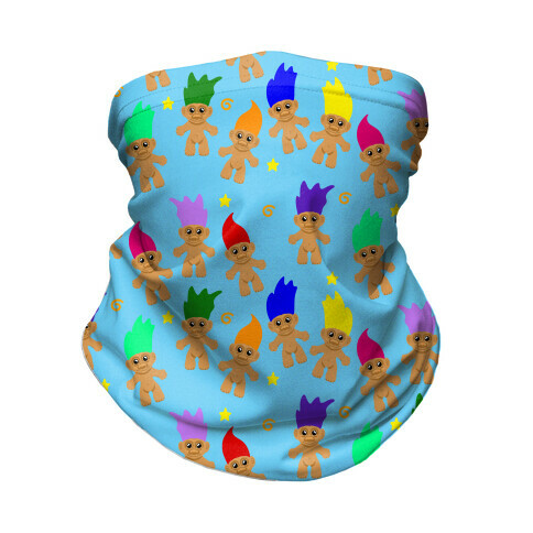 Rainbow Troll Pattern Neck Gaiter