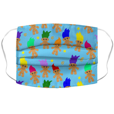 Rainbow Troll Pattern Accordion Face Mask