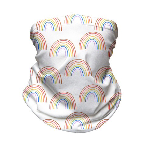 Hand Drawn Rainbow (White) Neck Gaiter