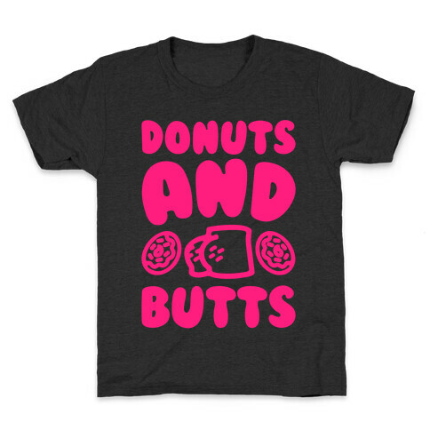 Donuts and Butts White Print Kids T-Shirt