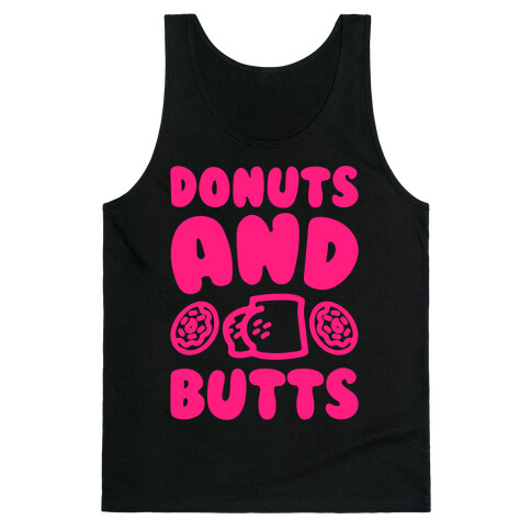 Donuts and Butts White Print Tank Top