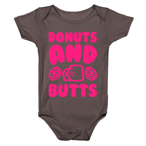 Donuts and Butts White Print Baby One-Piece