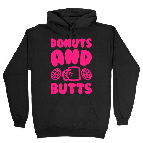 Donuts and Butts White Print Hooded Sweatshirt