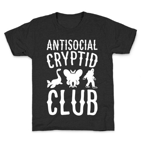 Antisocial Cryptid Club White Print Kids T-Shirt