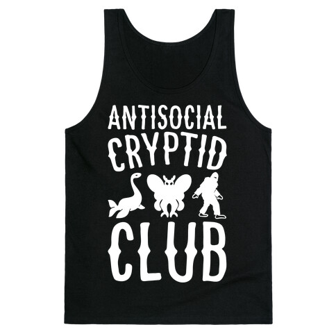 Antisocial Cryptid Club White Print Tank Top