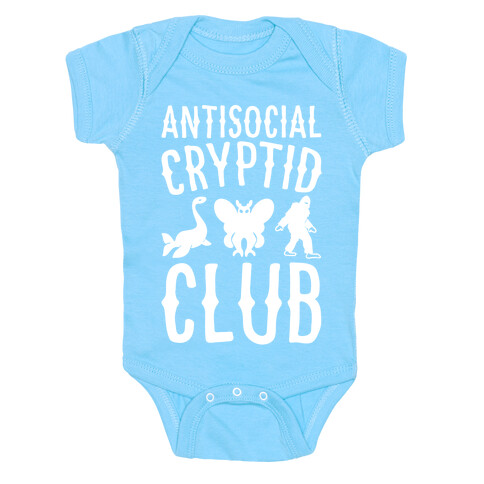 Antisocial Cryptid Club White Print Baby One-Piece