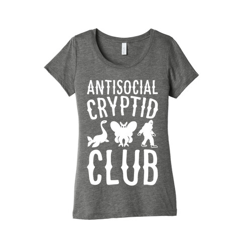 Antisocial Cryptid Club White Print Womens T-Shirt
