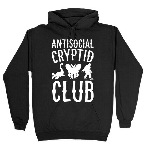 Antisocial Cryptid Club White Print Hooded Sweatshirt