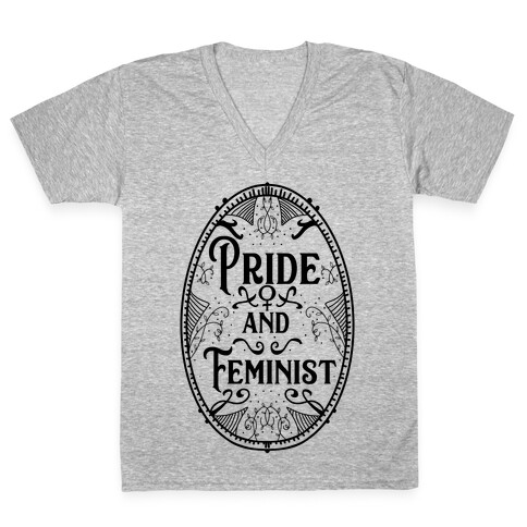 Pride and Feminist V-Neck Tee Shirt