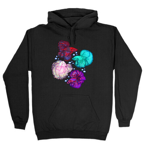 Beta Fish Pattern Hooded Sweatshirt