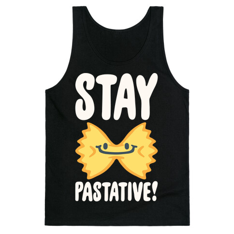 Stay Pastative White Print Tank Top