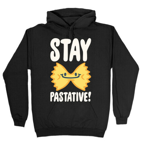 Stay Pastative White Print Hooded Sweatshirt