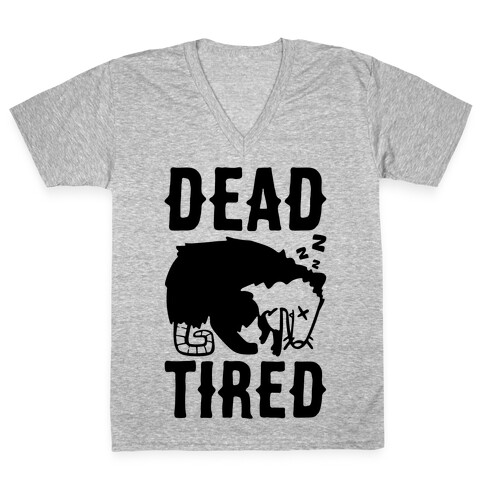 Dead Tired Possum Parody V-Neck Tee Shirt