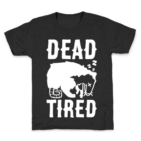 Dead Tired Possum Parody White Print Kids T-Shirt