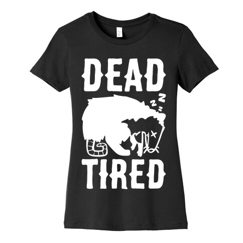 Dead Tired Possum Parody White Print Womens T-Shirt