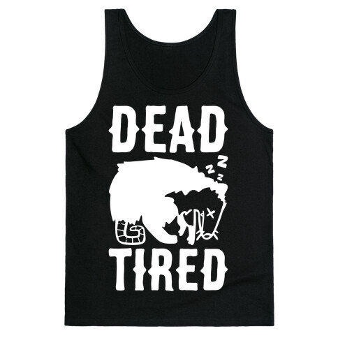 Dead Tired Possum Parody White Print Tank Top