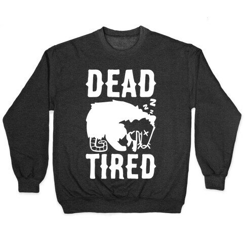 Dead Tired Possum Parody White Print Pullover