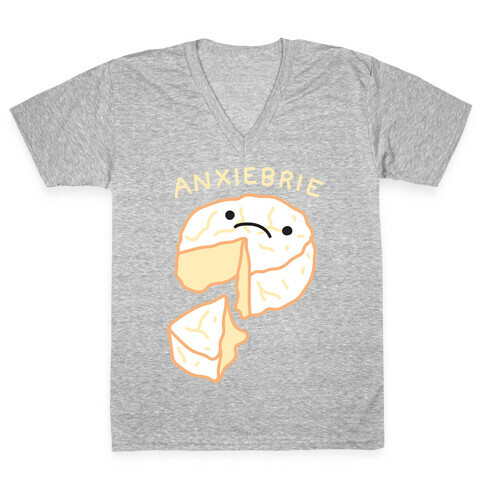 Anxie-brie Anxious Cheese V-Neck Tee Shirt