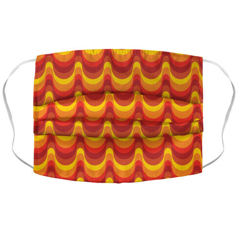 Groovy Waves: Autumn Colors Accordion Face Mask
