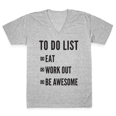 To Do List V-Neck Tee Shirt