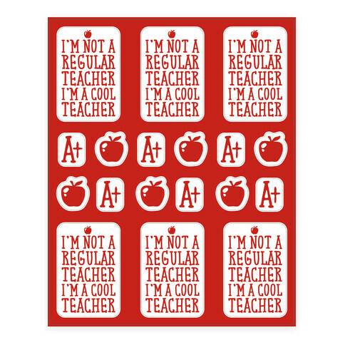 Cool Teacher  Stickers and Decal Sheet