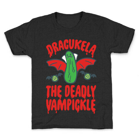 Dracukela Cucumber Parody White Print Kids T-Shirt