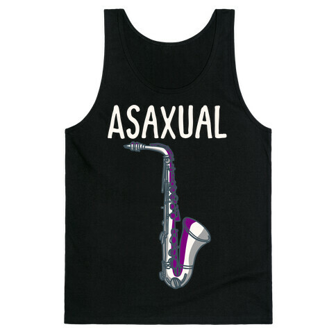 Asaxual White Print Tank Top