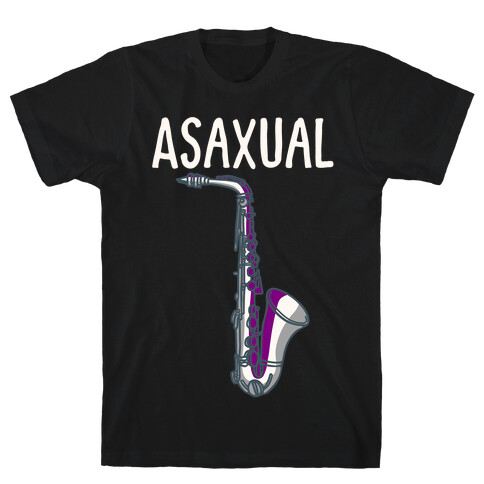 Asaxual White Print T-Shirt