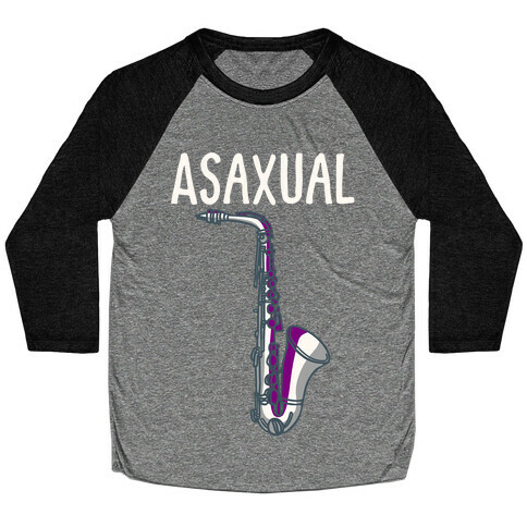 Asaxual White Print Baseball Tee