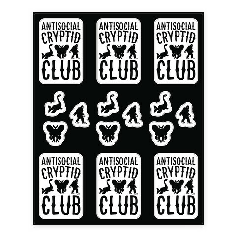 Antisocial Cryptid Club Stickers and Decal Sheet