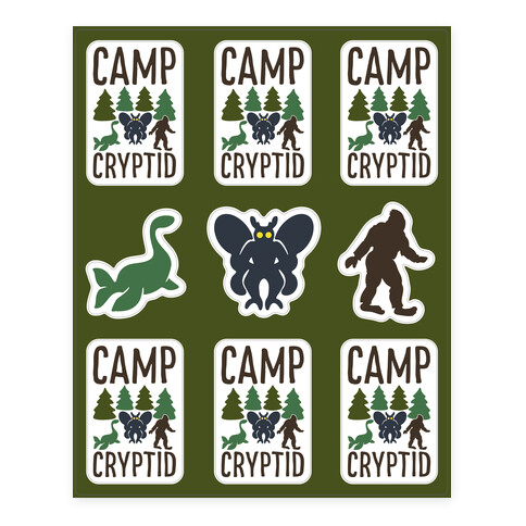 Camp Cryptid Stickers and Decal Sheet