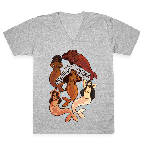 Mermaids of Melanin V-Neck Tee Shirt