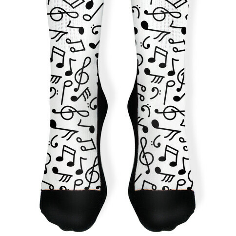Musical Note Pattern Sock