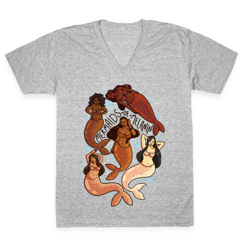 SFW Mermaids of Melanin V-Neck Tee Shirt