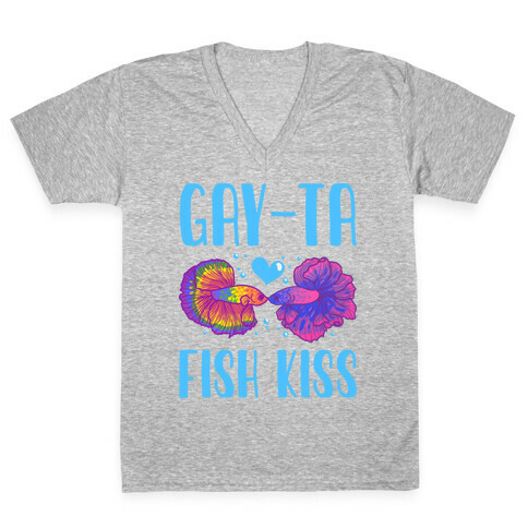 Gay-Ta Fish Kiss V-Neck Tee Shirt