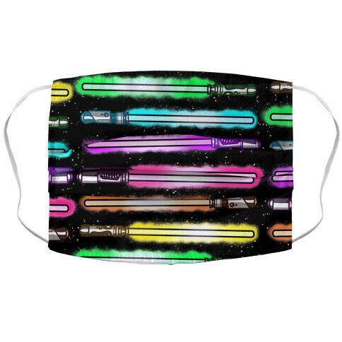 Rainbow Lightsabers Accordion Face Mask